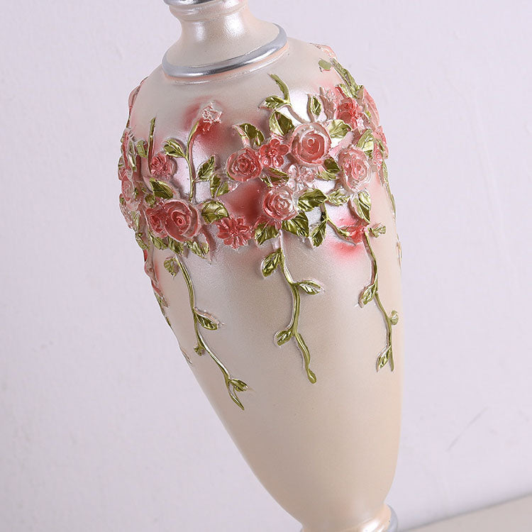 Rose Vase Resin Fabric Table Lamp