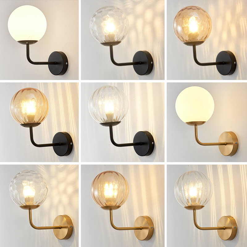 Round Ball Iron Glass Wall Lamp