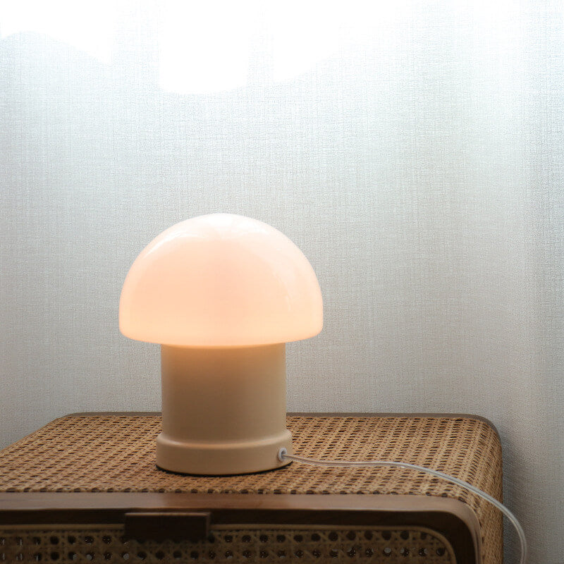 Ins Cream Mushroom Column Table Lamp