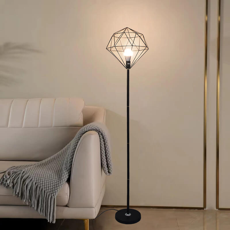 Iron Hollow Diamond Shape Floor Lamp