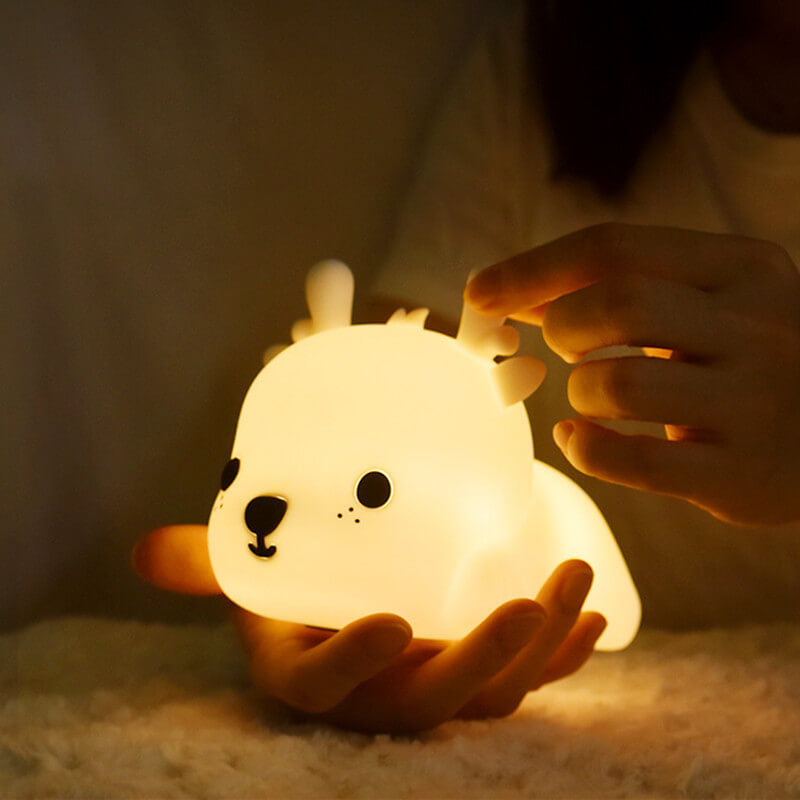 Deer-shaped Silicone Charging Night Table Lamp
