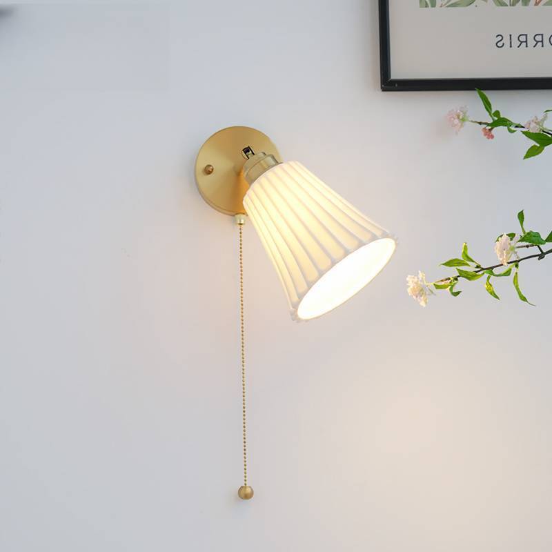 Minimal Brass Ceramic Wall Lamp