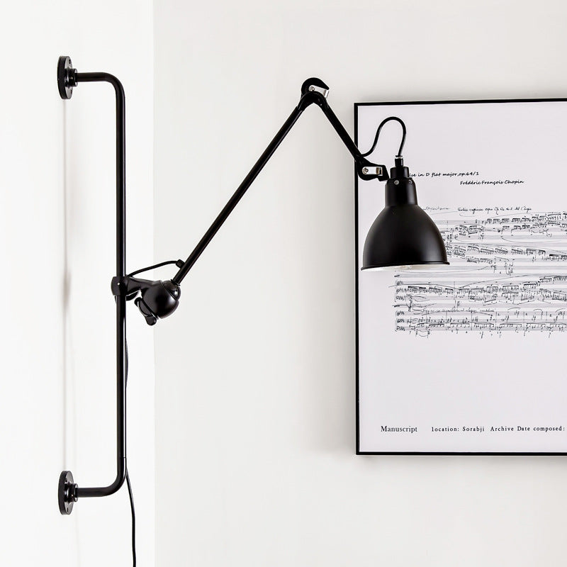 Iron Long Pole Swing Wall Lamp