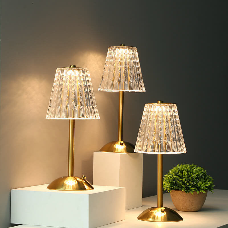Diamond Crystal Acrylic Metal Table Lamp