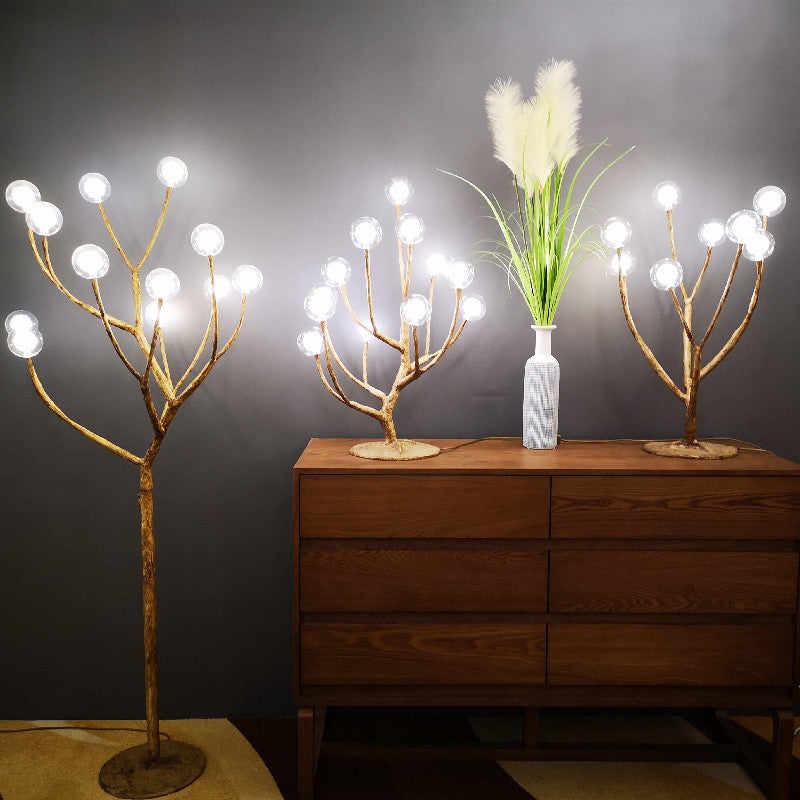 Branch Polymer Metal Glass 8-Light Table Lamp