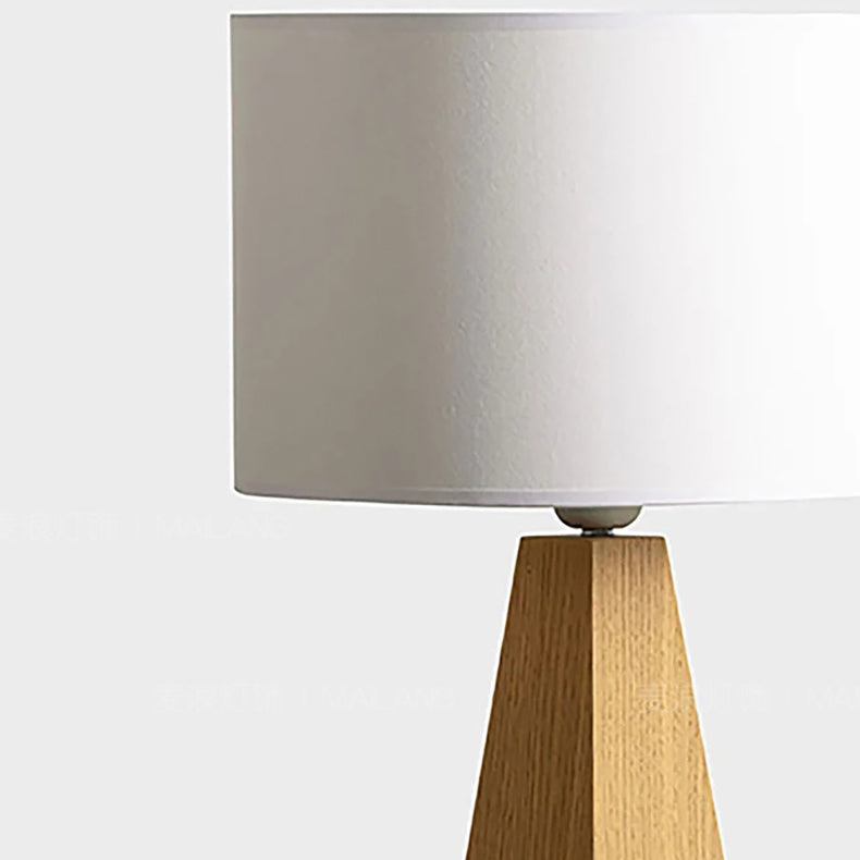Cylindrical Prismatic Solid Wood Table Lamp