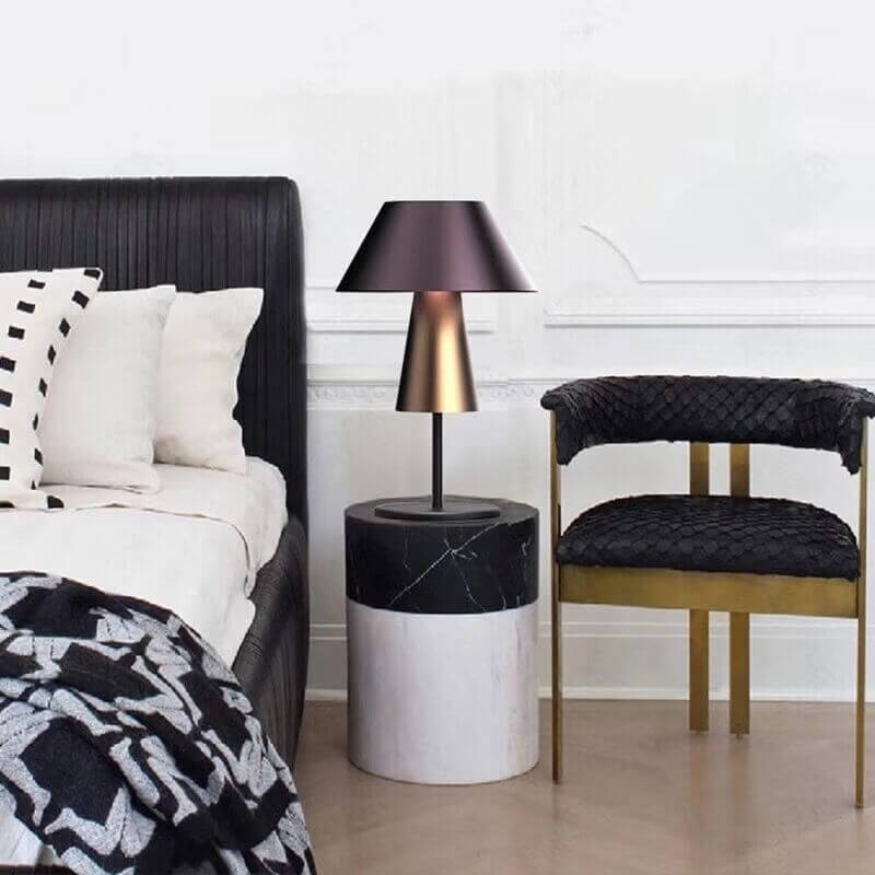 Drum Cone Fabric Iron Table Lamp