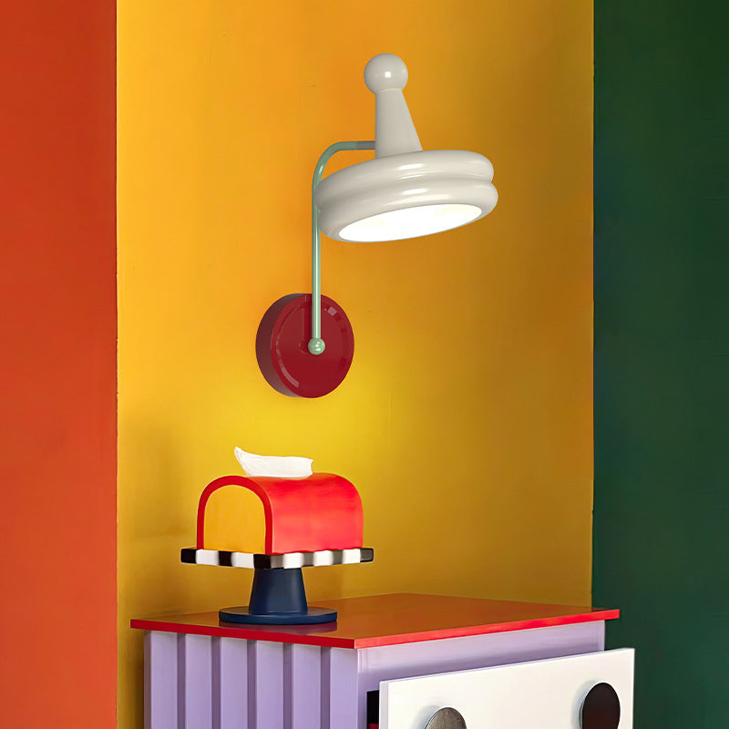 Round Iron Metal Bedroom Wall Lamp