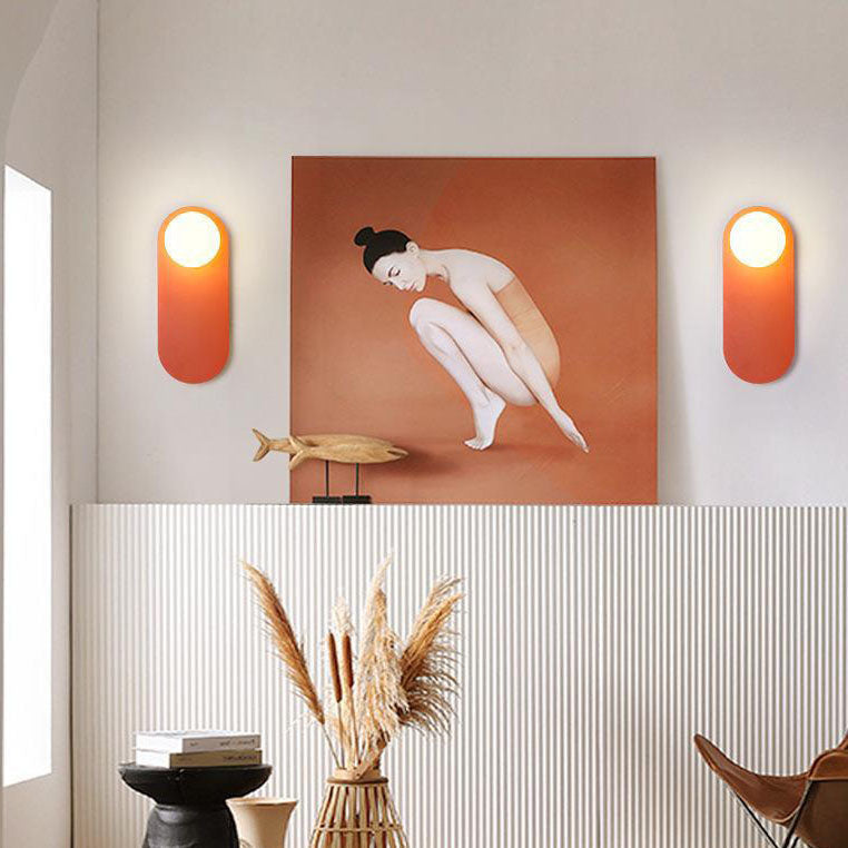 Glass Orange Ring Wall Lamp