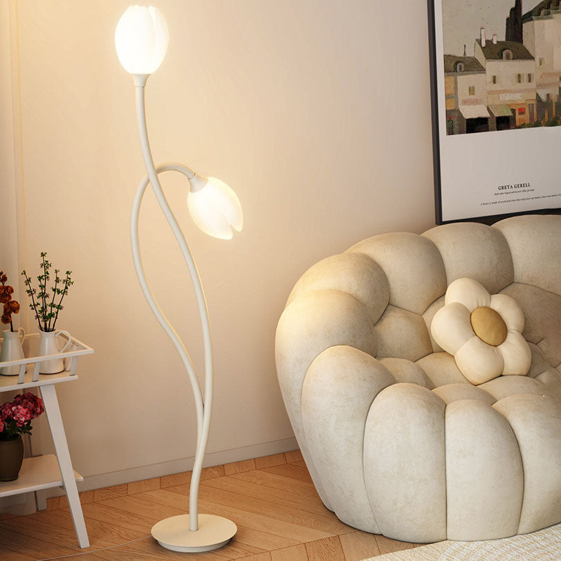 Tulip Iron Rolled Plastic Floor Lamp