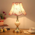 Floral Glass Fabric Table Lamp
