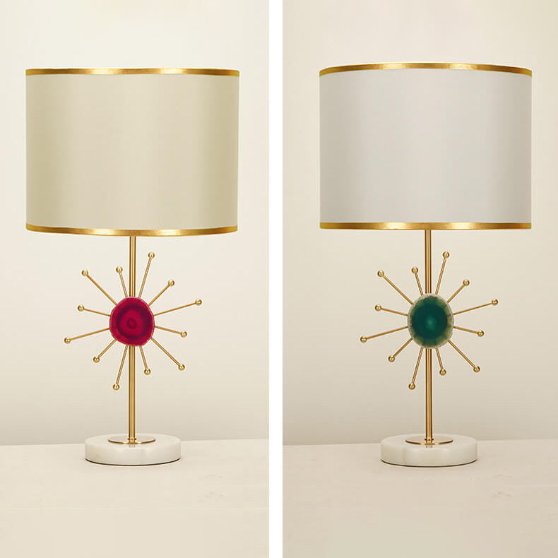 Fabric Agate Table Lamp