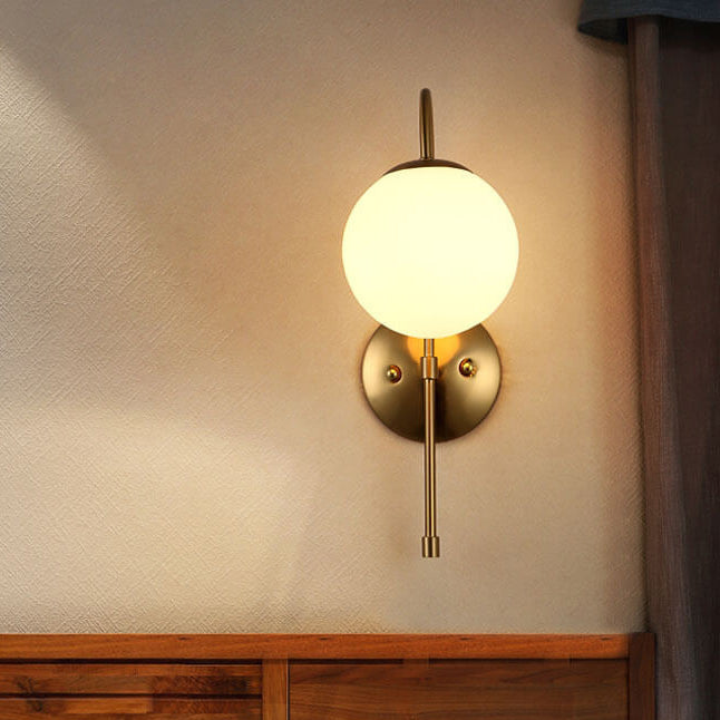 Iron Glass Globe Wall Lamp