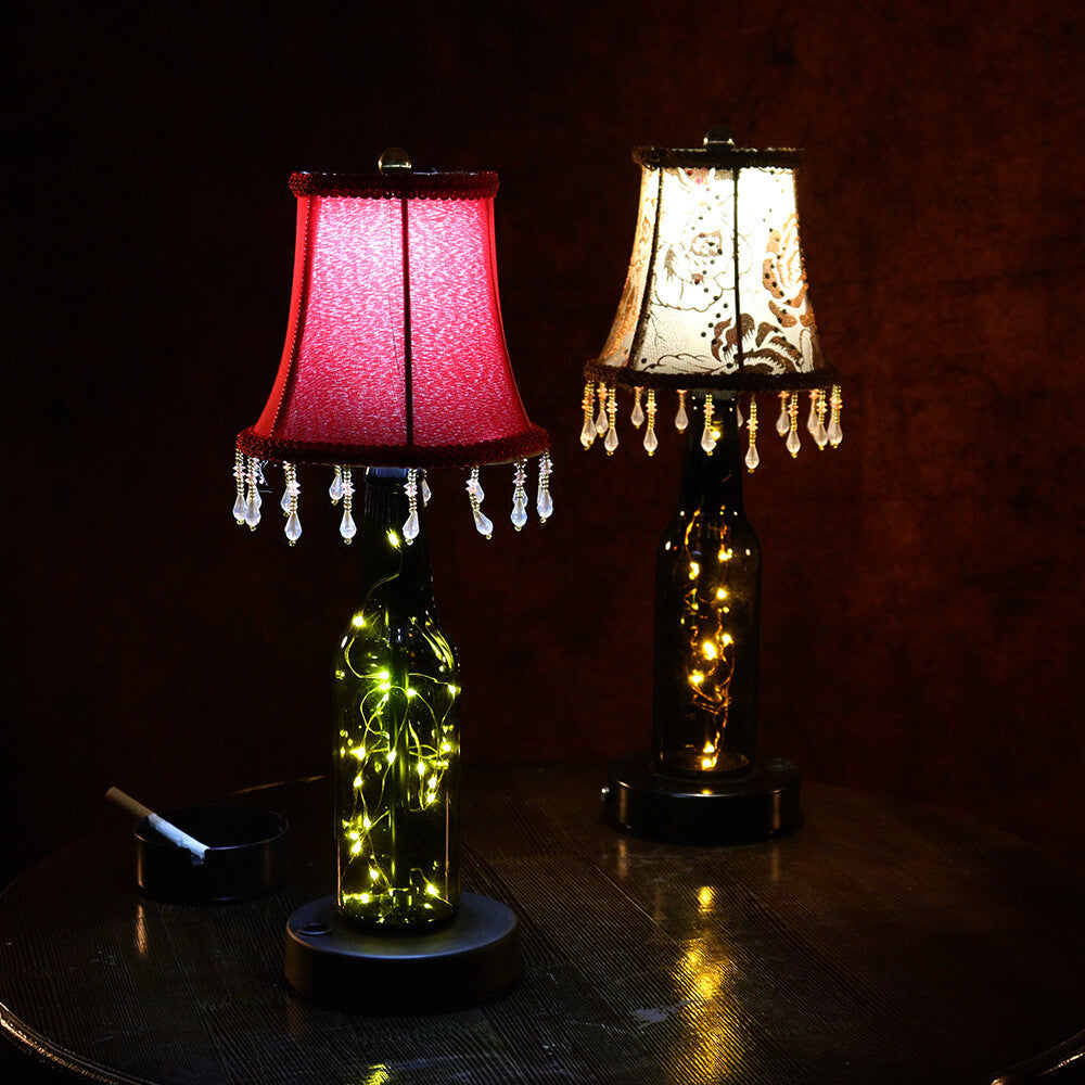 Fabric Lampshade Glass Bottle Table Lamp
