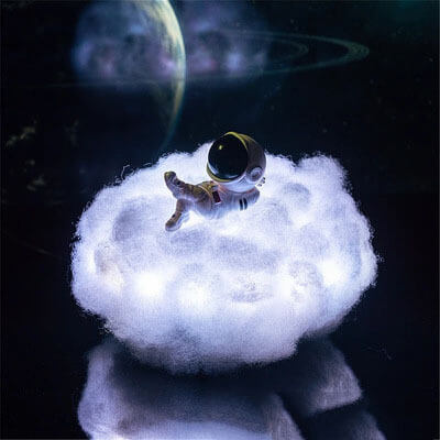 Clouds Lunar Astronaut Remote Table Lamp