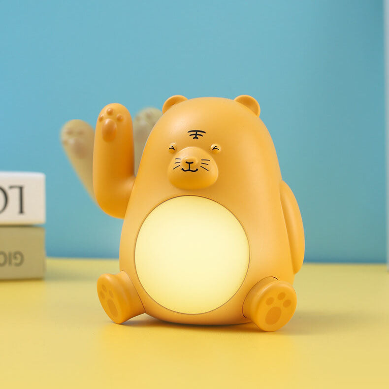 Cartoon Handle Tiger Night Table Lamp