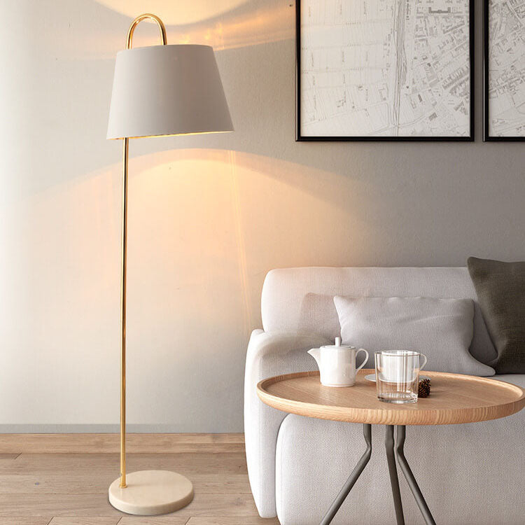 Solid Color Fabric Marble Floor Lamp