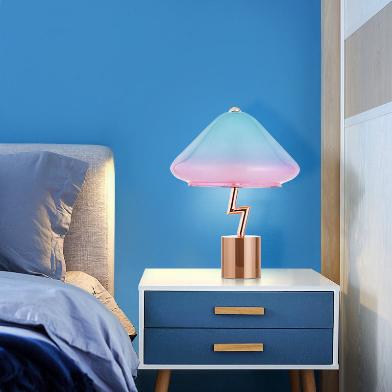 Mushroom Glass Iron Table Lamp
