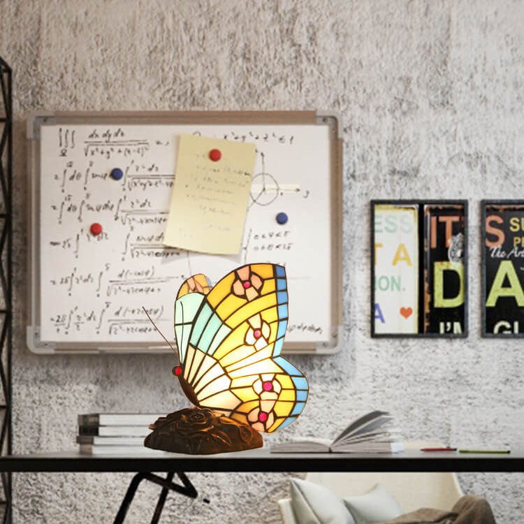 Butterfly Shape Stained Glass Table Lamp