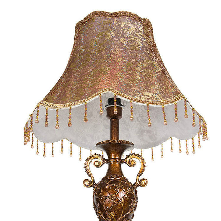 Traditional European Floral Cylinder Floor Lamp