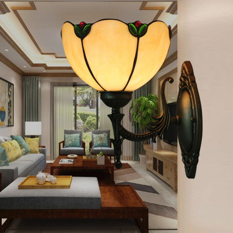 Milk Yellow Glass Gem Wall Lamp