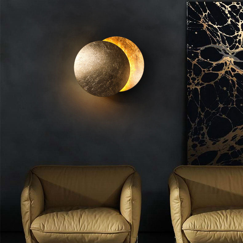 Alloy Round Bedroom Wall Lamp