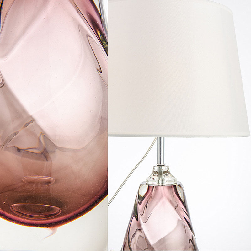 Oval Round Crystal Fabric Table Lamp