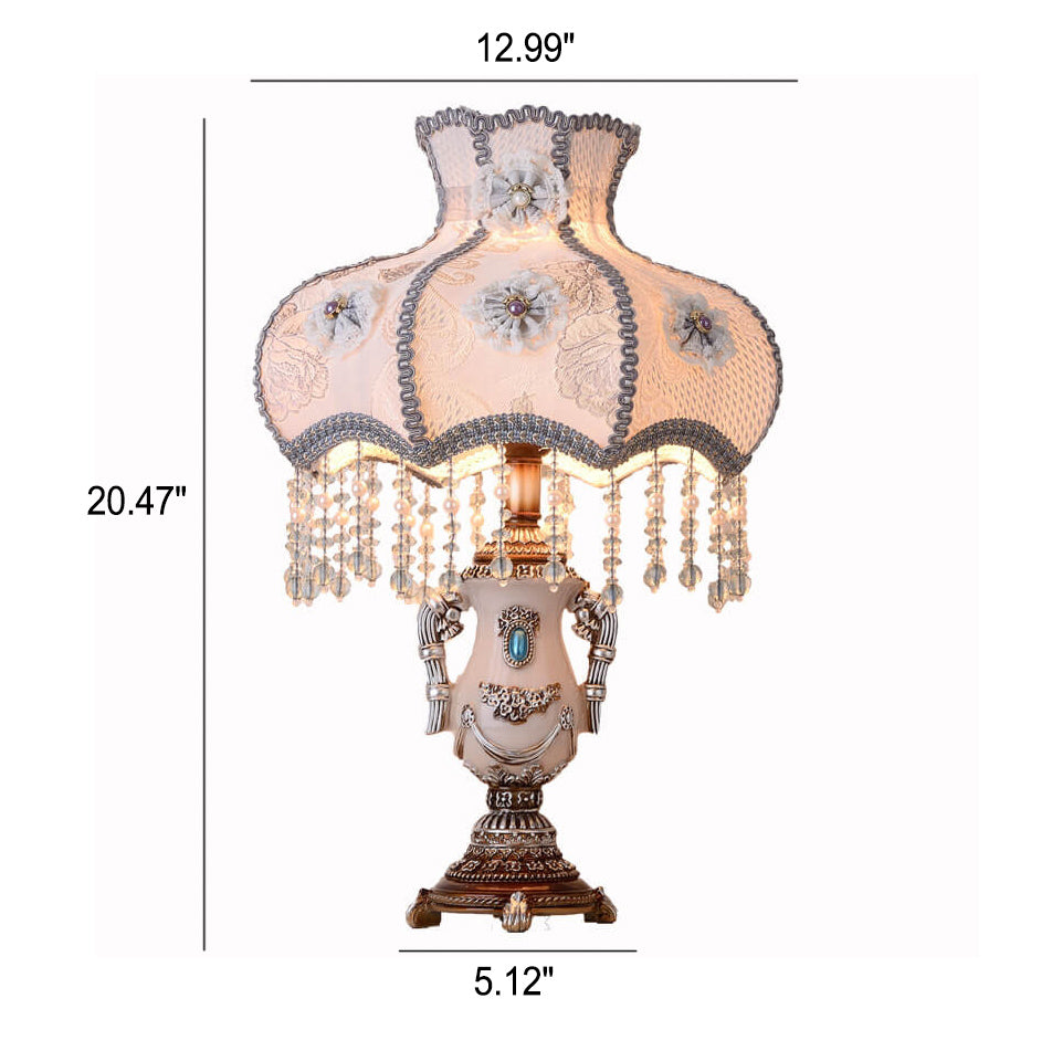 Court Purple Fabric Tassel Table Lamp