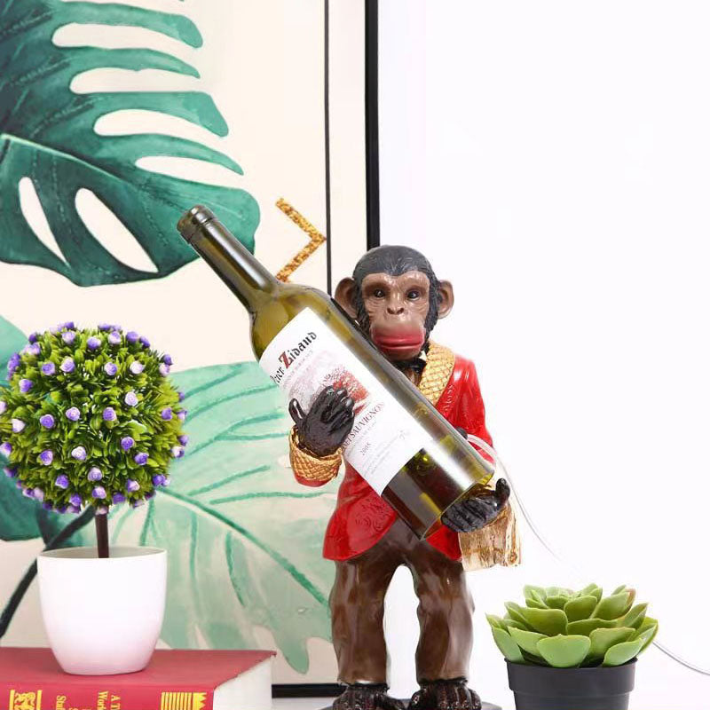 Orangutan Wine Bottle Glass Table Lamp
