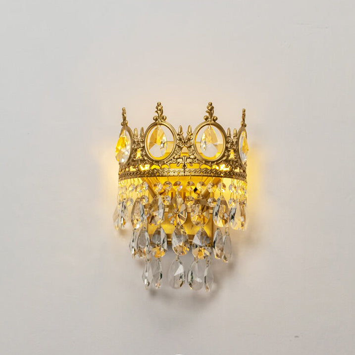 Crown Crystal Tassel Wall Lamp