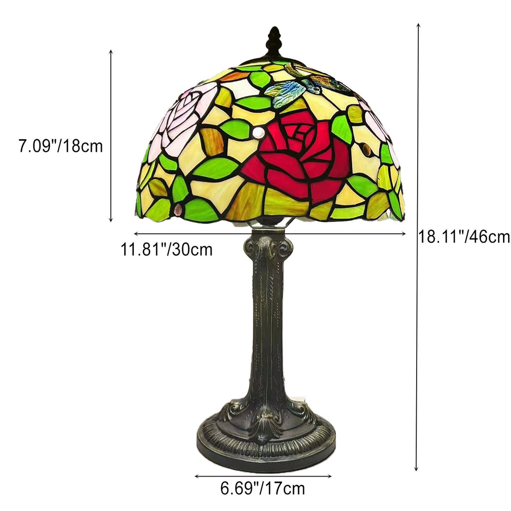 Dome Flower Iron Glass Table Lamp