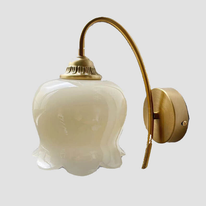 Cream Petal Resin Copper Wall Lamp