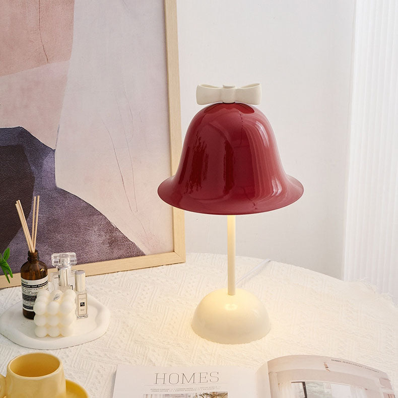 Cream Tone Bow Bell Table Lamp