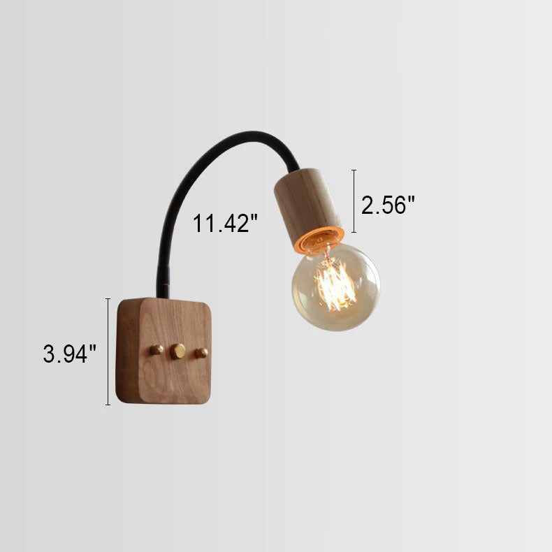 Ash Wood Hose Wall Lamp