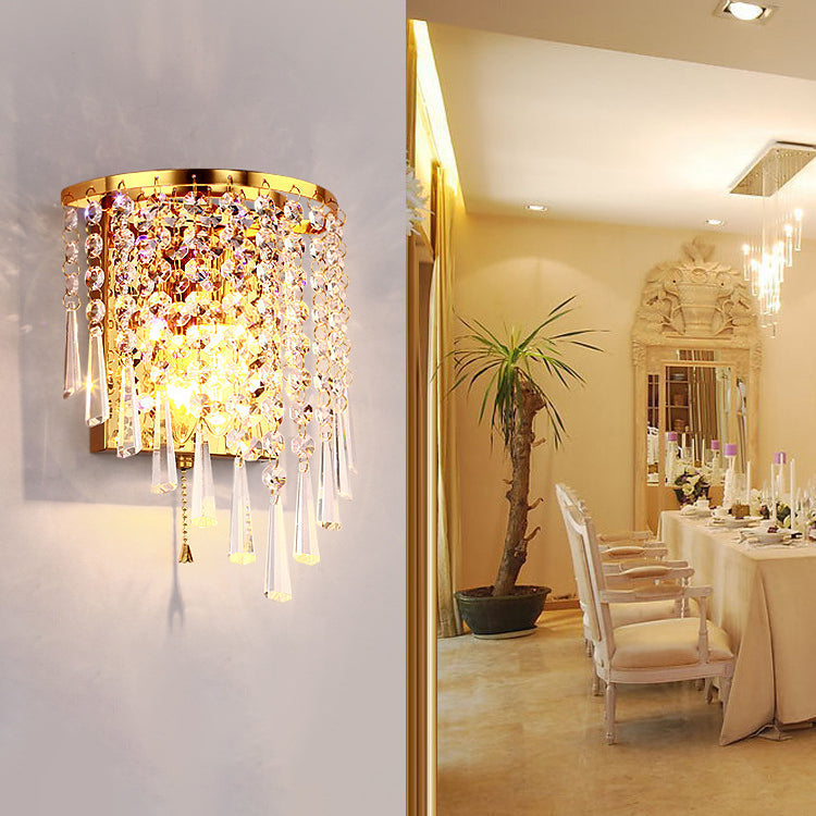 Half Round Octagonal Beads Wall Lamp