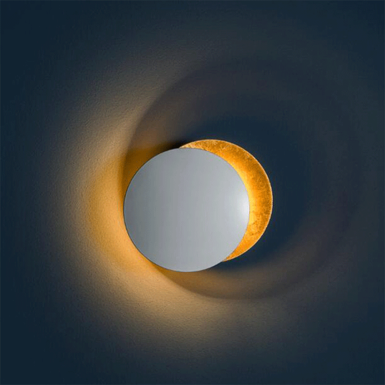 Alloy Round Bedroom Wall Lamp