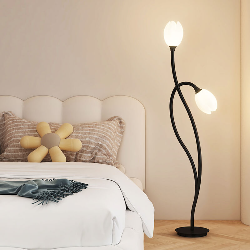 Wrought Iron Arc 2-Light Floor Lamp