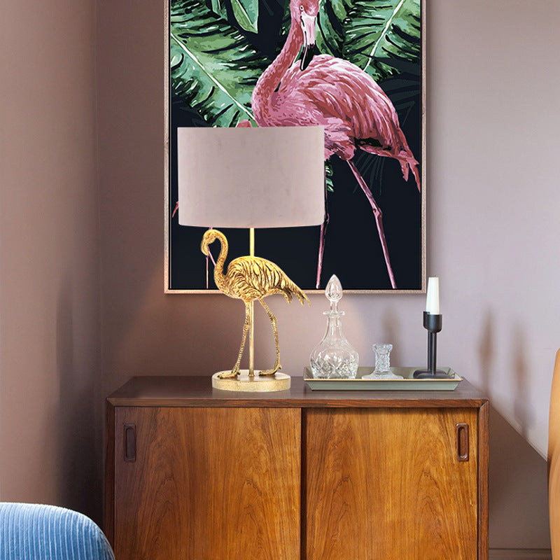 Flamingo Resin Fabric Table Lamp