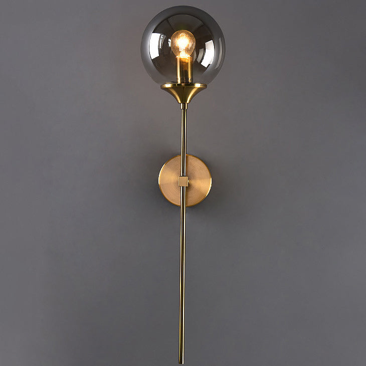 Round Iron Glass Living Wall Lamp