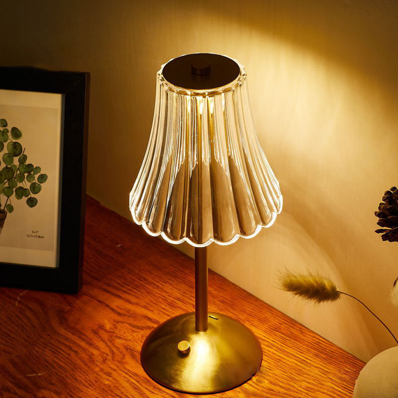Flower Metal Acrylic Bedroom Table Lamp