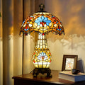 Floral Peach Heart Design 3-Light Table Lamp