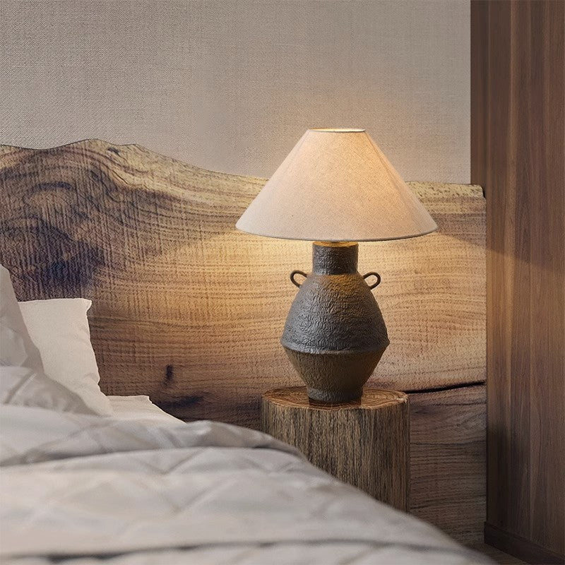 Jar Ceramic Fabric Living Table Lamp