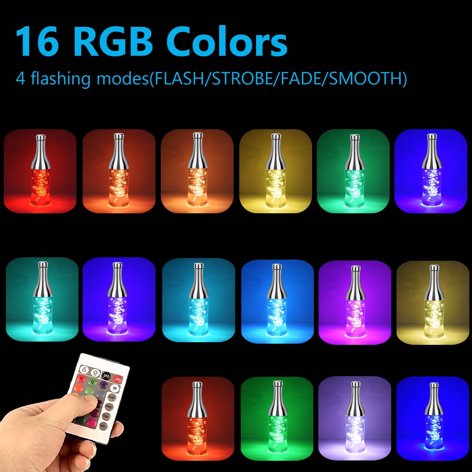 RGB Colorful Wine Bottle Table Lamp