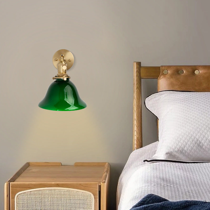 Green Cone Copper Wall Lamp