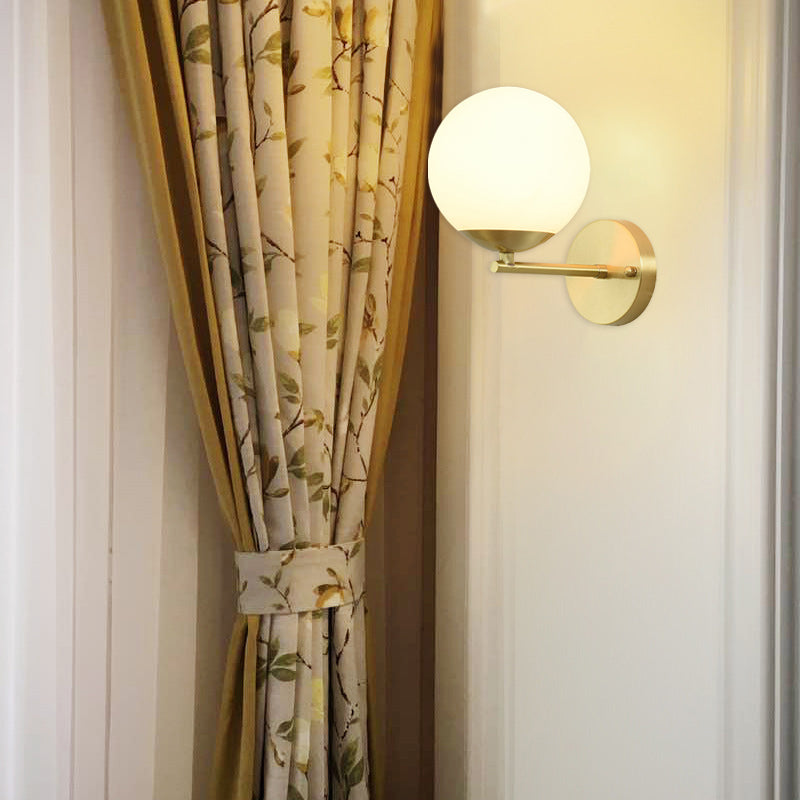 Round Ball Copper Glass Wall Lamp