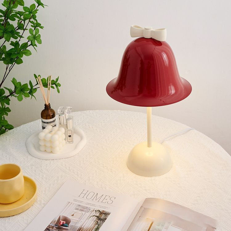 Cream Tone Bow Bell Table Lamp