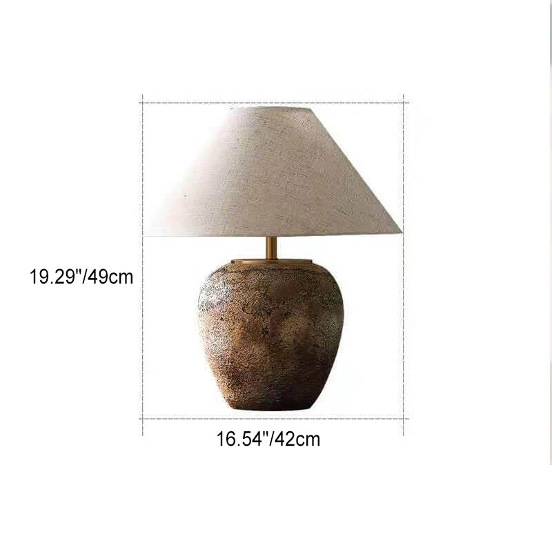 Fabric Ceramic Jar Table Lamp