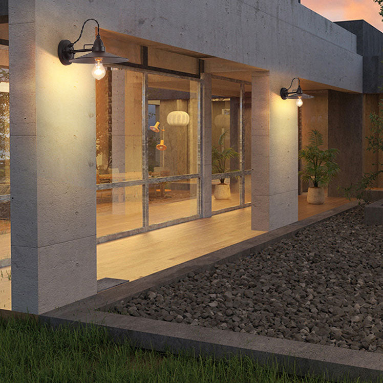 Metal Plate Bowl Patio Outdoor Light