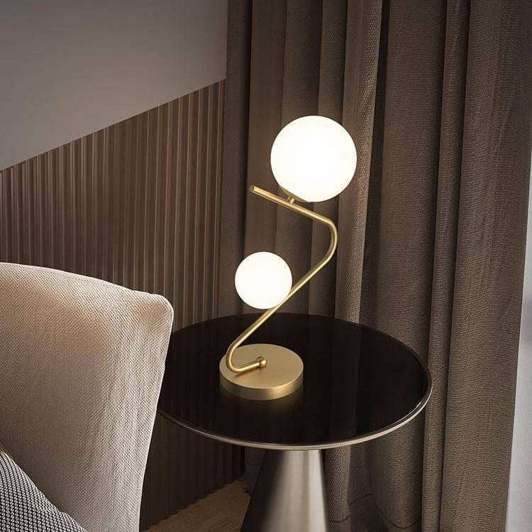 Copper Ball 2-Light Table Lamp
