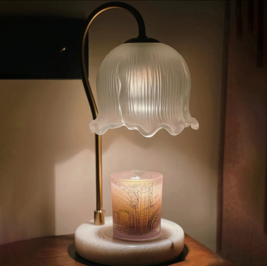 Bell Orchid Glass Marble Table Lamp